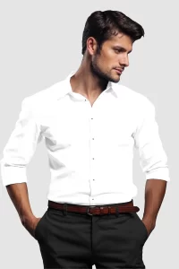 fossil plain white color shirt casual shirt white