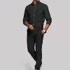 Linen black casual shirt regular casual shirt