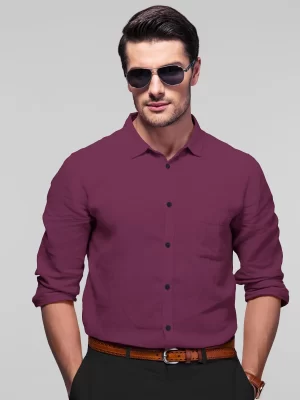 Linen wine casual shirt regular casual shirt