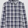 London oxford cotton blue, white check shirt