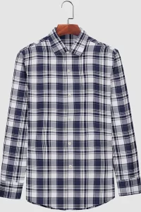 London oxford cotton blue, white check shirt
