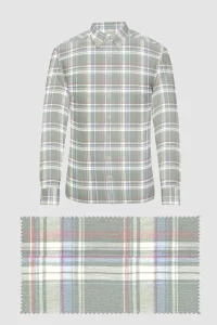 London oxford cotton smokey gray color check shirt