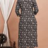 Ethnic Dress Floral Print Kurta, Trouser Black color set
