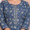 Ethnic Dress Floral Print Kurta, Trouser Dark Gray Blue color set